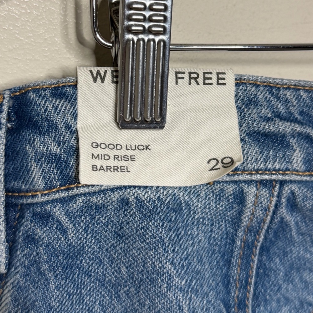 Free People We The Free Good Luck Mid-Rise Barrel Jeans - Picture 6 of 9